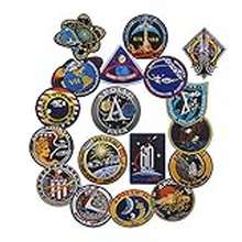 6 Pcs NASA Patches Combination Hook-and-Loop Fastener NASA Embroidered Patches for Backpacks Caps Hats Bags Collection 
