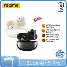 realme Buds Air 5 Pro True Wireless Earphone 50dB Active Noise Cancelling  LDAC Bluetooth 5.3 Wireless Headphone - (Black) 