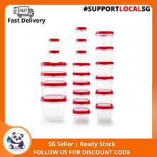 Rubbermaid® Easy Find Lids with Vents Containers and Lids Set - Racer  Red/Clear, 18 pc - Baker's