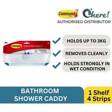 3M Command Shower Caddy 4 Large Strips 1 Alcohol Wipe 3KG