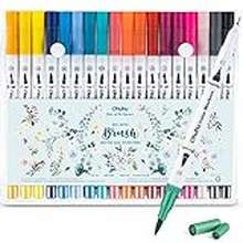 Ohuhu Markers for Adult Coloring Books: 60 Colors Dual Brush Fine Tips Art  Marker Pens - Watercolor Markers for Kids Adults Lettering Drawing  Sketching Bullet Journal - Non-Bleed Non-Toxic - White White Package