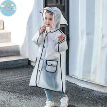 Eva Kids Children Transparent Raincoat Waterproof 