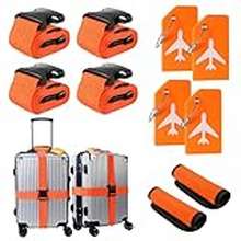 10Pcs Luggage Straps Suitcase Tags Set,Luggage