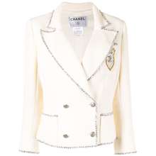 Fabulous Chanel White Boucle Dress and Jacket Suit
