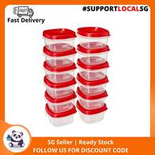 Rubbermaid® Easy Find Lids with Vents Containers and Lids Set - Racer  Red/Clear, 18 pc - Baker's