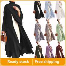 Abaya Cardigan Robe Muslim Chiffon Dress Jubah