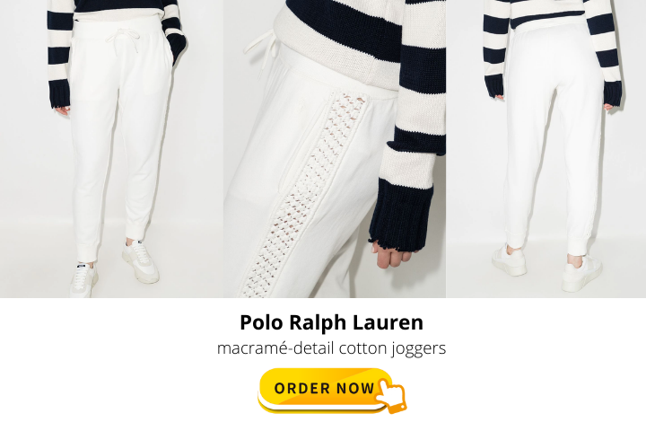 Polo Ralph Lauren macramé-detail Cotton Joggers - Farfetch